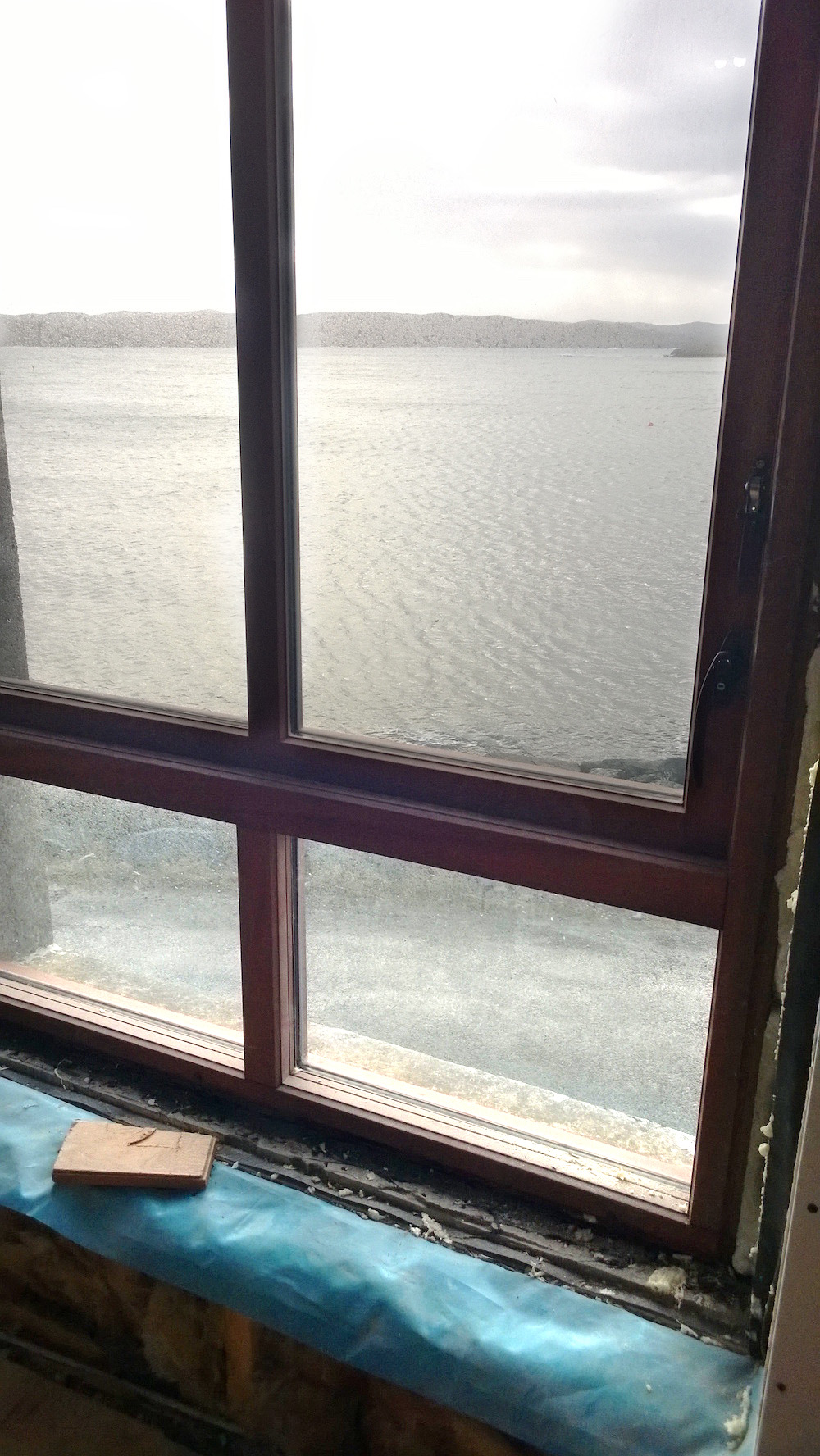 March update. New window fitted and work now moving forwards downstairs in the gallery space.