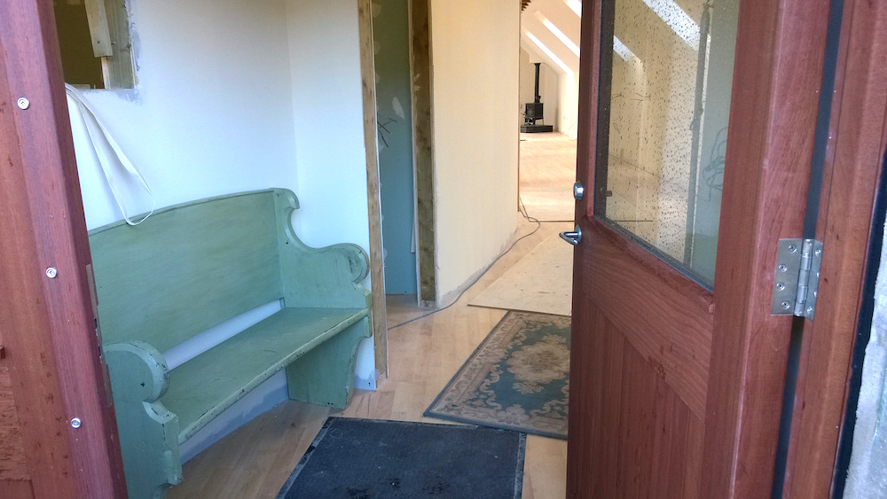 March update. New window fitted and work now moving forwards downstairs in the gallery space.