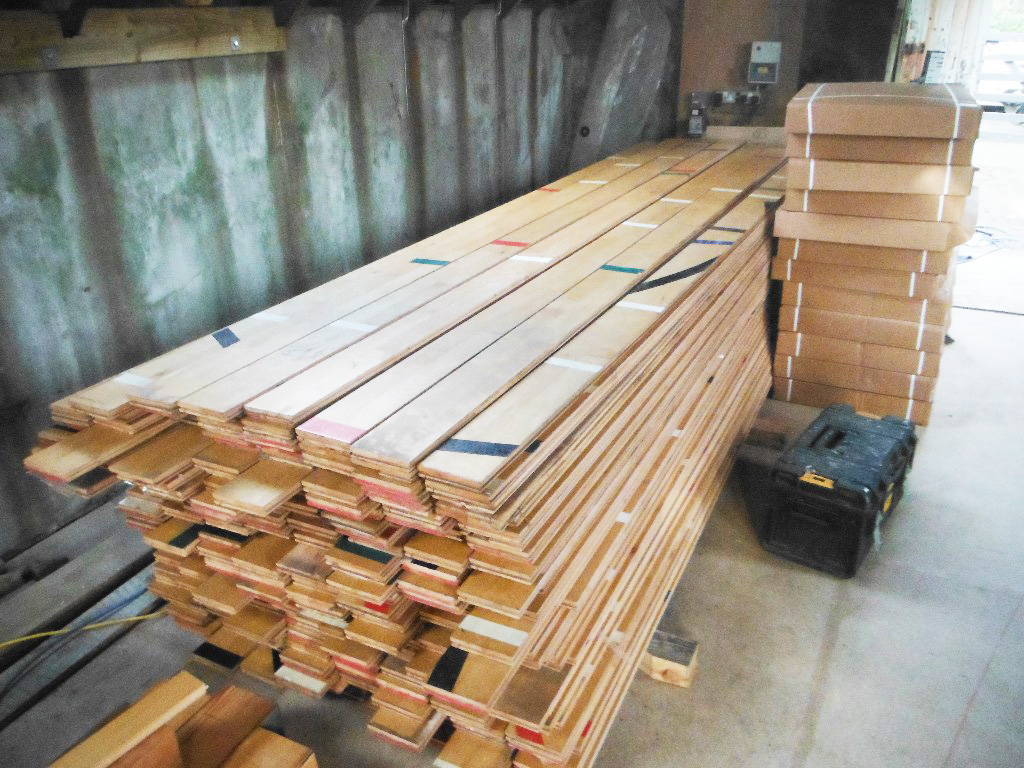 Started to lay the reclaimed floor from Kelvin Hall, Glasgow gym.