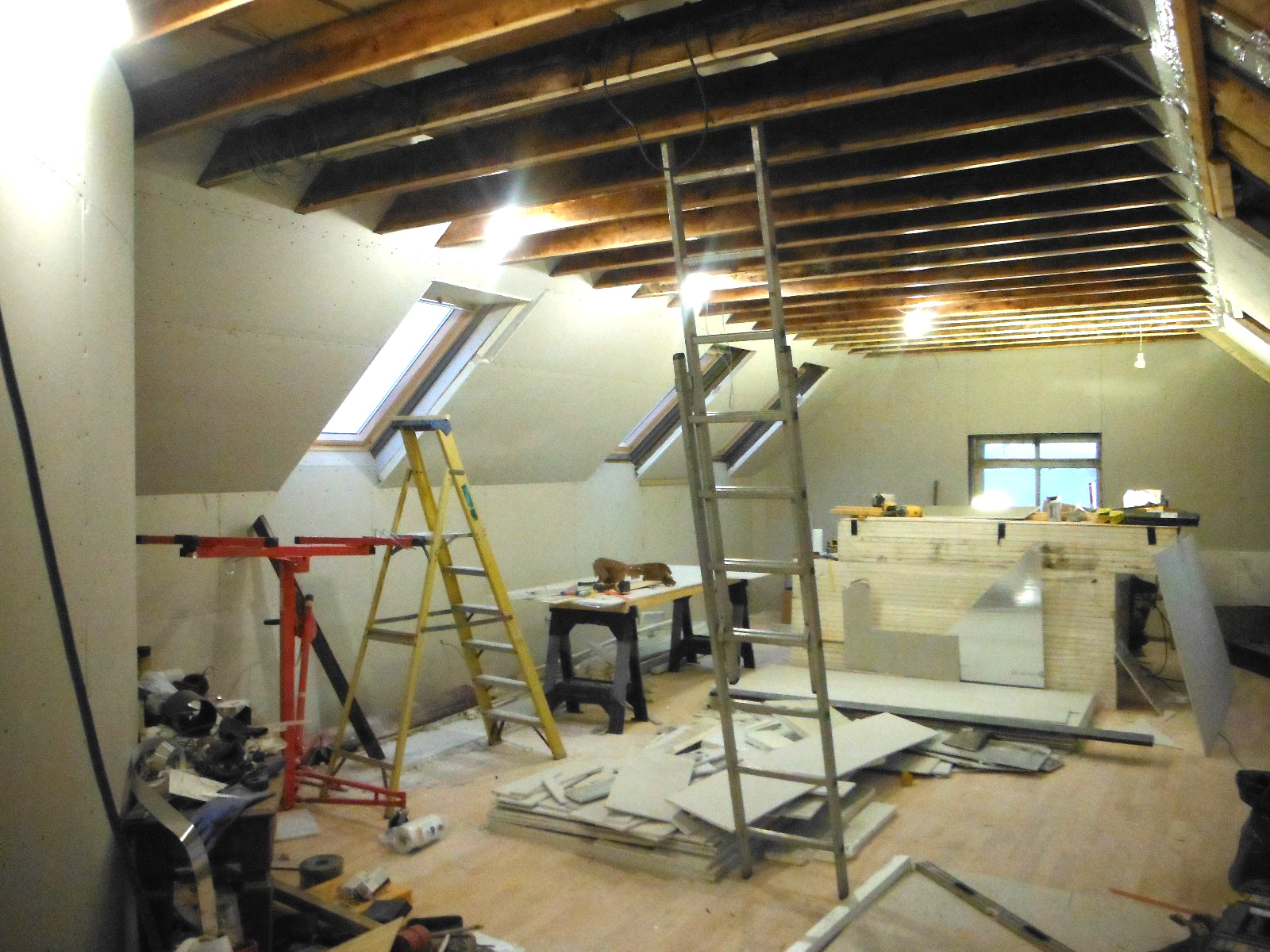 Getting there with the plaster boarding now.
